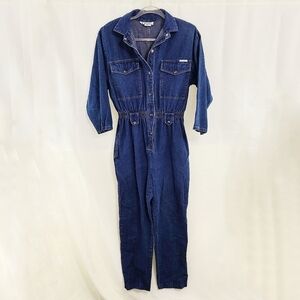 Vintage 80s dark denim jumpsuit boiler suit size large